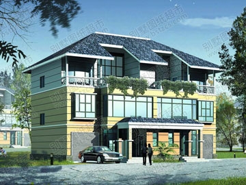 農村三層雙拼別墅設計圖紙_別墅設計圖紙,農村別墅設計圖,農村自建房設計