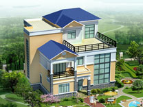 三層帶露臺別墅全套施工圖及效果圖_別墅設(shè)計圖紙,農(nóng)村房屋設(shè)計圖