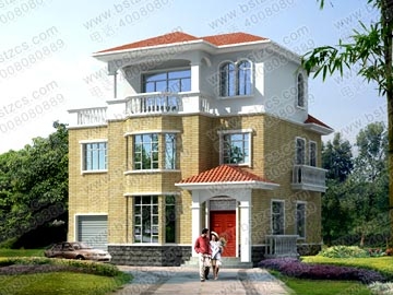 時尚三層帶車庫露臺別墅設(shè)計圖紙_別墅設(shè)計圖紙,農(nóng)村房屋設(shè)計圖