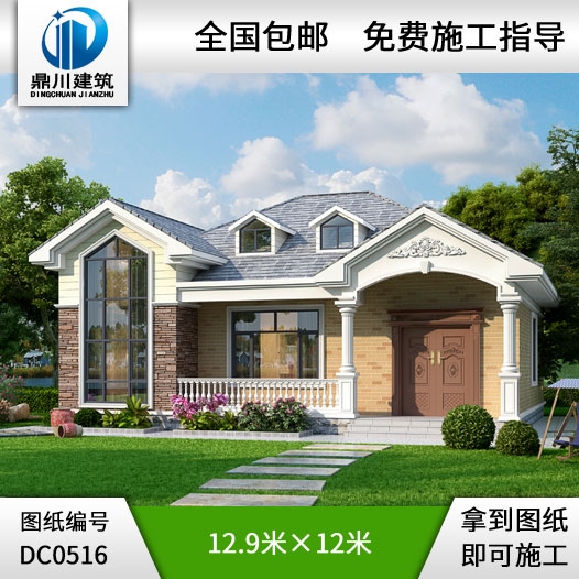 漂亮的農(nóng)村一層小別墅設(shè)計圖紙_農(nóng)村一層別墅設(shè)計,鼎川建筑