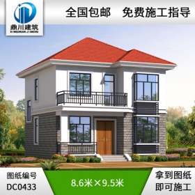 經濟型二層農村自建房屋設計圖紙_農村小別墅設計圖,鼎川別墅圖紙