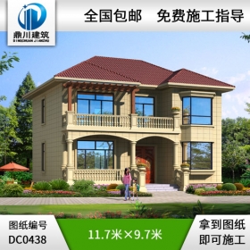 新農(nóng)村二層帶露臺小別墅設計圖紙_農(nóng)村兩層自建房屋設計圖,鼎川建筑