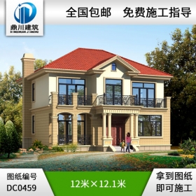 漂亮的二層農(nóng)村小別墅設(shè)計(jì)施工圖及效果圖_農(nóng)村二層別墅圖紙,鼎川建筑