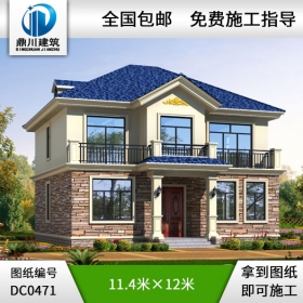 新農(nóng)村二層舒適型別墅設(shè)計效果圖及施工圖_農(nóng)村兩層別墅設(shè)計圖紙,鼎川建筑