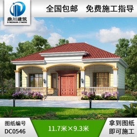 一層農(nóng)村簡單實用自建房別墅設(shè)計圖紙_農(nóng)村平房設(shè)計圖,鼎川建筑