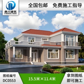 新農(nóng)村二層帶露臺簡約型自建房小別墅圖紙_農(nóng)村兩層別墅設(shè)計,鼎川建筑