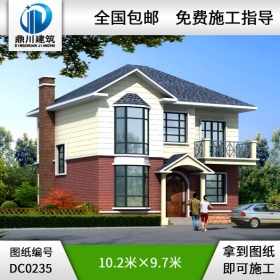 二層帶陽臺小別墅設(shè)計圖紙_別墅圖紙超市,鼎川建筑