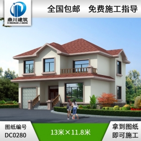 新農(nóng)村二層帶車庫私宅設(shè)計(jì)圖紙_二層農(nóng)村自建房設(shè)計(jì),鼎川建筑