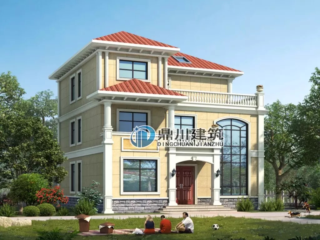 農(nóng)村復(fù)式三層大氣別墅，造價親民易建造，30萬也能建出豪宅效果！