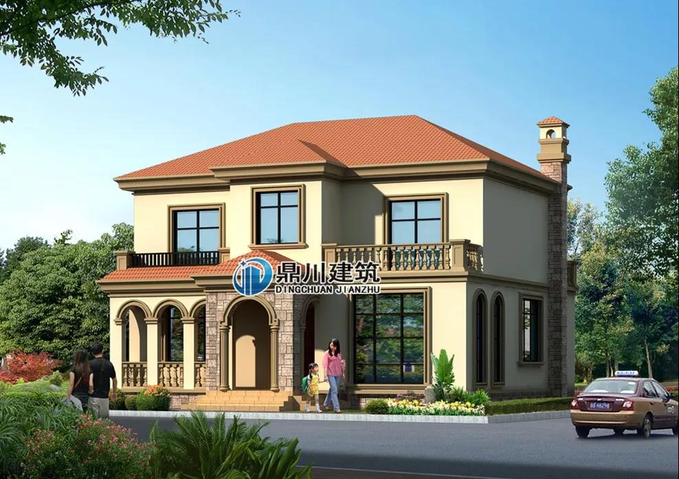 二層帶露臺(tái)農(nóng)村別墅效果圖